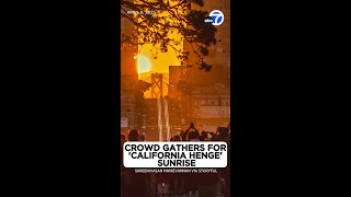Crowd gathers to catch 'California Henge' sunrise