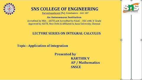 Integral Calculus Lecture Series-5 | Karthik V | SNS Institutions
