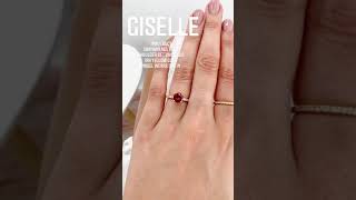 Giselle 7mm 1.85ct Chatham Ruby Engagement Ring in 18k Yellow Gold by Lily Arkwright
