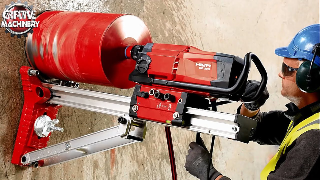 I can't stop watching this Amazing diamond coring Construction Machine