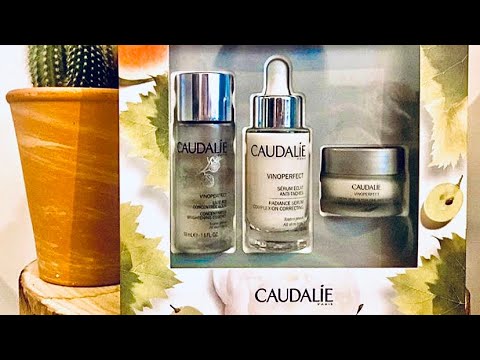 Nighttime Skincare Using The Caudalie Vinoperfect Serum Set