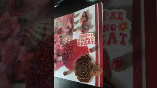 Small Red ♥️ themed scrapbook page x #scrapbook #foryou #mindfuljournaling #scrapbookjournal