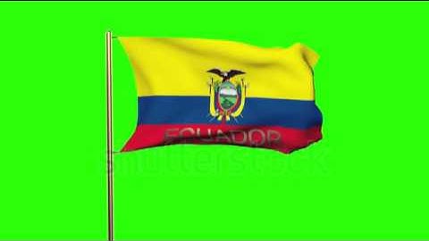 Ecuador flag with title waving in the wind. Looping sun rises style. Animation loop Stock video by