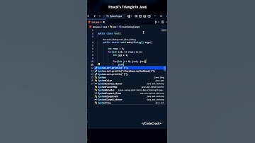 Pascal’s Triangle in Java | Pattern Printing for Beginners | CodeCrack Shorts