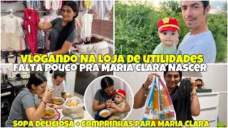 VLOGANDO NA LOJA DE UTILIDADES/ FALTA POUCO PRA MARIA CLARA NASCER/ COMPRINHAS PRA BEBÊ + JANTA