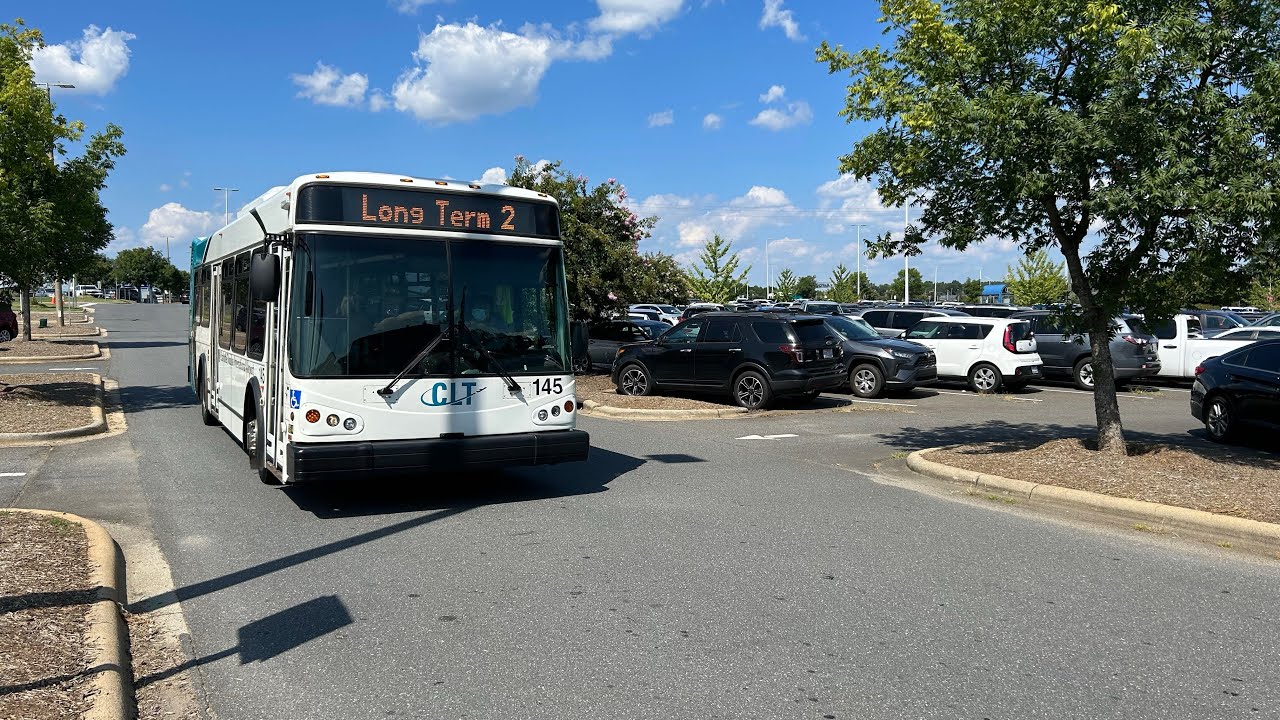 CLT Airport On Board Shuttle Bus 145 From CLT Parking Long Term 2 To