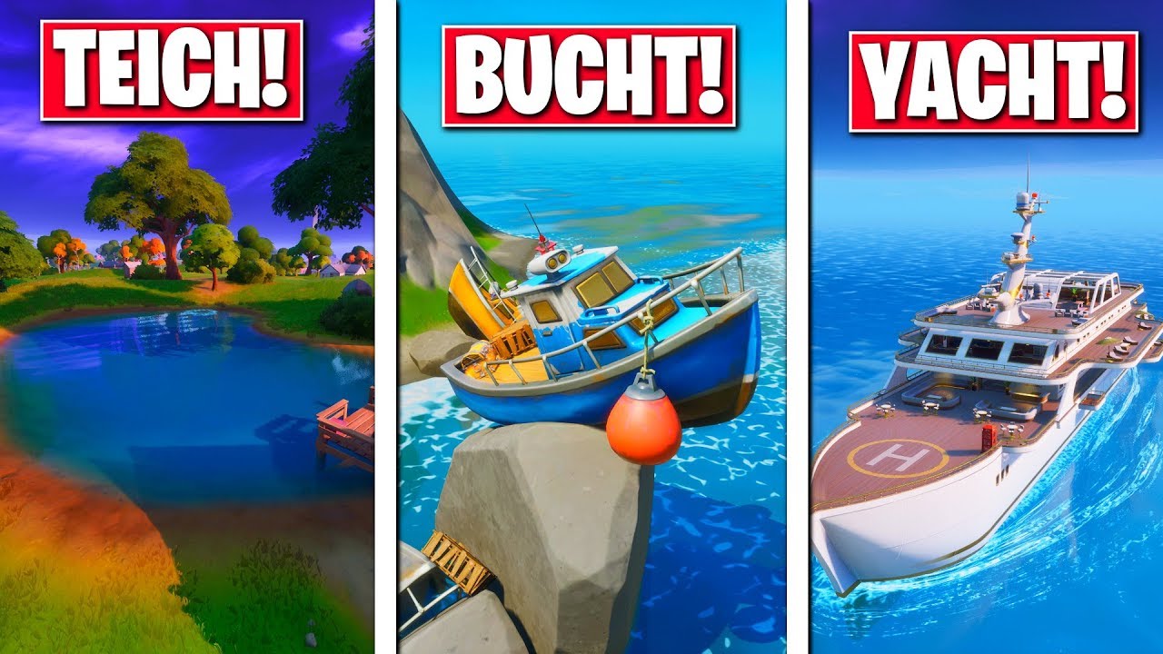 Wo Ist Die Schiffbruch Bucht In Fortnite Besuche die SCHIFFBRUCH BUCHT, die YACHT und den ZAPPLERTEICH in
