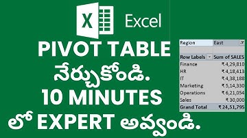Pivot Table నేర్చుకోండి – Minutes లో Expert అవ్వండి. Pivot Tables in Excel Explained in Telugu