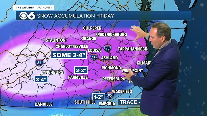 Hour-by-Hour: Updated snowfall forecast for Virginia on Friday