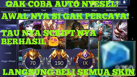 SCRIPT DIAMOND 💎 MOBILE LEGENDS  WORK 100% BISA LANGSUNG BELI SKIN  (ANTI BANNED)