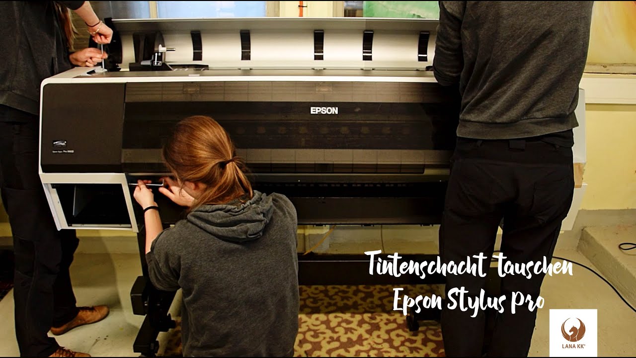 Epson Betriebsdauer Eines Drucker Farbkissens Beendet Epson Stylus Pro | Farbausfall | Tintenschacht tauschen | Tutorial