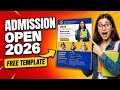 school admission poster design 2026 | MS Word Mein Admission Open Poster Kaise Banaye