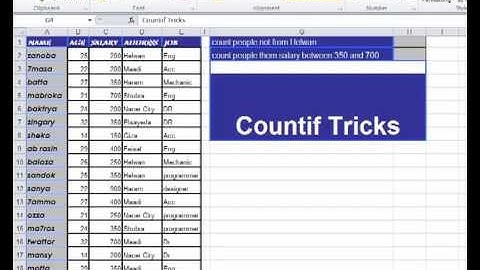 Advanced Excel 2010 Video 20 CountIf Tricks (Mr.Ahmed Hafez)