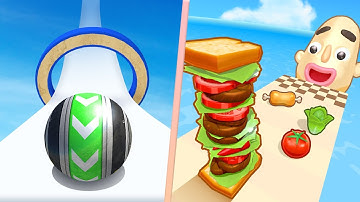 🖤 ☔ Sky Rolling Ball 3D Vs Sandwich Runner All Level iOS,Android Gameplay Pro Alltrailers LJU7S3GA