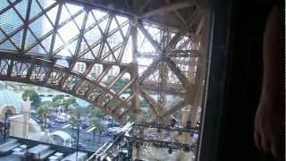 Elevator ride to the top of Eiffel Tower, Las Vegas