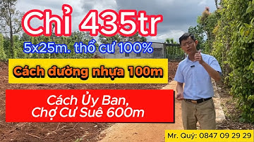 Đã bán. Đất ĐẮK LẮK giá rẻ 435tr/lô, BÁN lô đất cách ỦY BAN CƯ SUÊ 600m, sát TP. BUÔN MA THUỘT