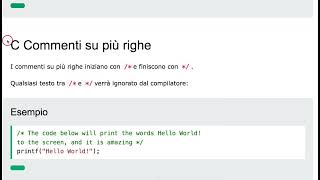 Lezione 4 - Commenti in Linguaggio C - CORSO INFORMATICA TUTORIAL PROGRAMMAZIONE C