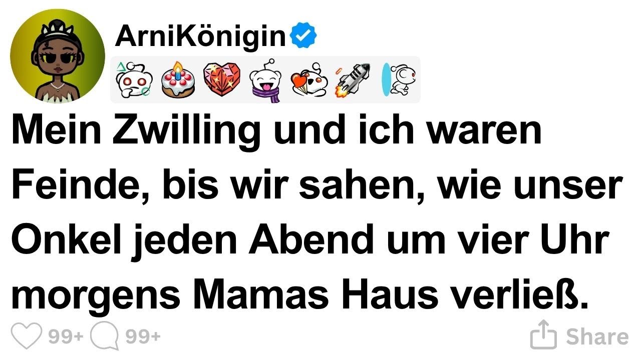[GANZE STORY] Mein Zwilling und ich waren Feinde, bis wir sahen, wie unser Onkel das Haus verließ.