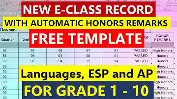 GRADE 1-10 E-CLASS RECORD WITH AUTOMATIC HONORS REMARKS: LANGUAGE, ESP AND AP