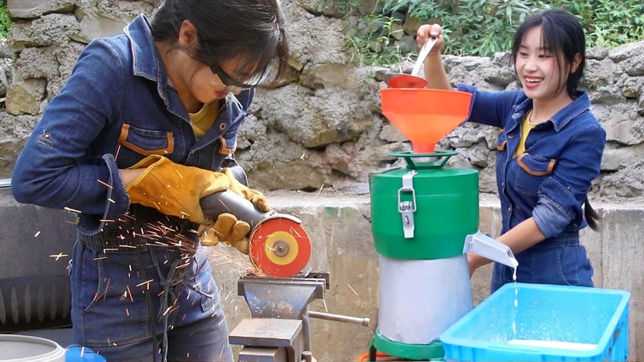 Гениальная девушка ремонтирует старую машину для производства соевого молока для фанатов｜Lin Guoer