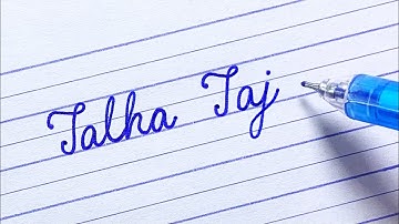 ‎‏”Talha Taj” Beautiful name in cursive handwriting | calligraphy