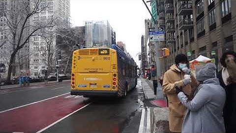 NYC Bus: East Side bound XDE40 9612 M23 SBS at 23 St/5 Av