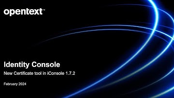 Identity Console: New Certificate Tool in version 1.7.2