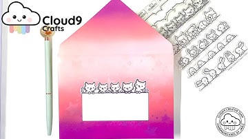 Envelope Art Feat. WRMK 1-2-3 Punch Board & Lawn Fawn Simply Celebrate Critters (Cloud 9 Crafts)