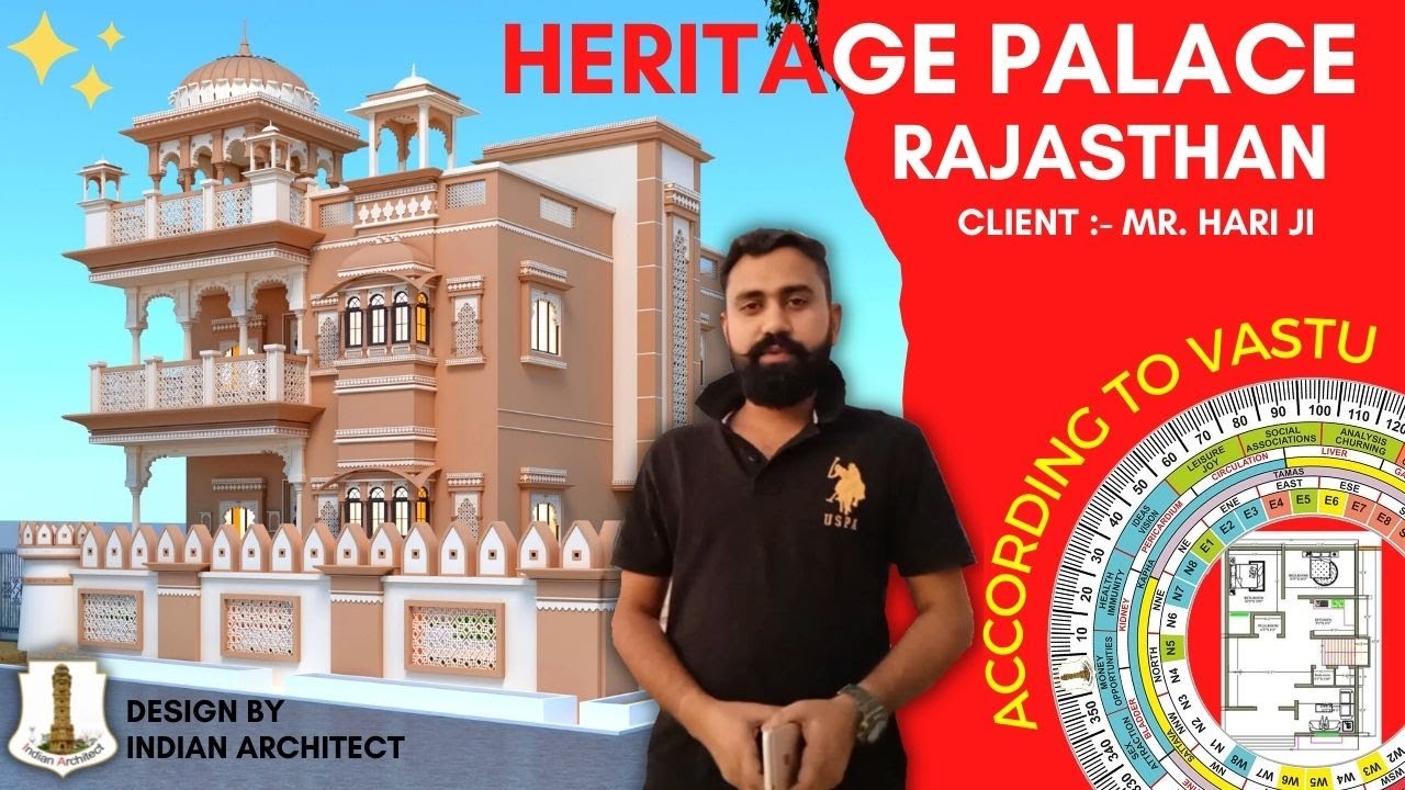 P672/A Heritage Palace Design In Rajasthan | Traditional House | Haveli Naksha (Elevation Detail )