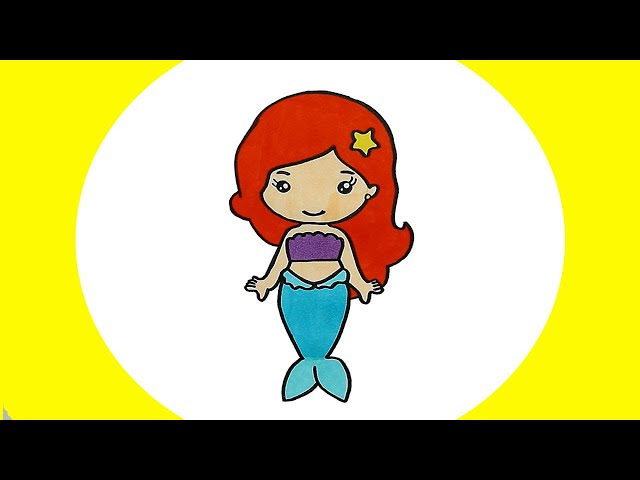 Princesa da Disney Ariel, A Pequena Sereia Pintando Desenho