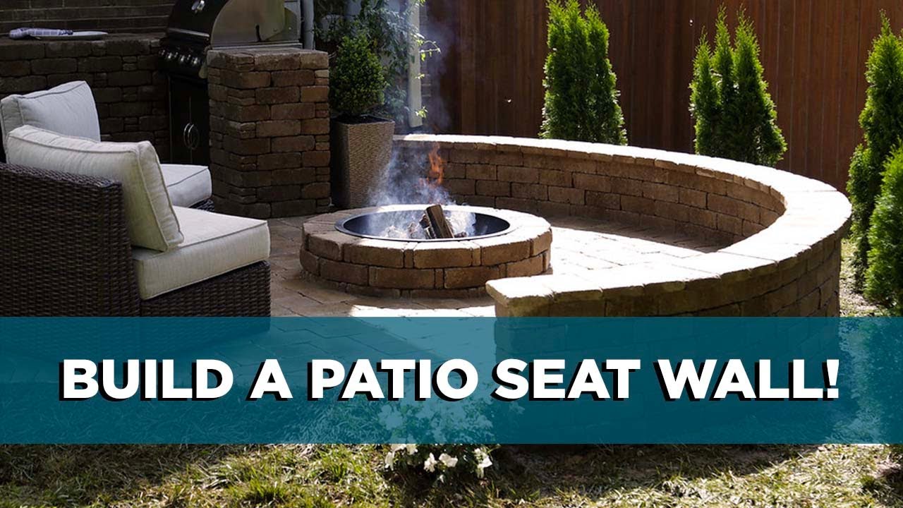 Building a Patio Seat Wall with Pavestone Pavers (Timelapse) - YouTube