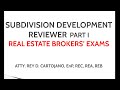 Subdivision development 1  special  technical knowledge  real estate brokers board exams tips