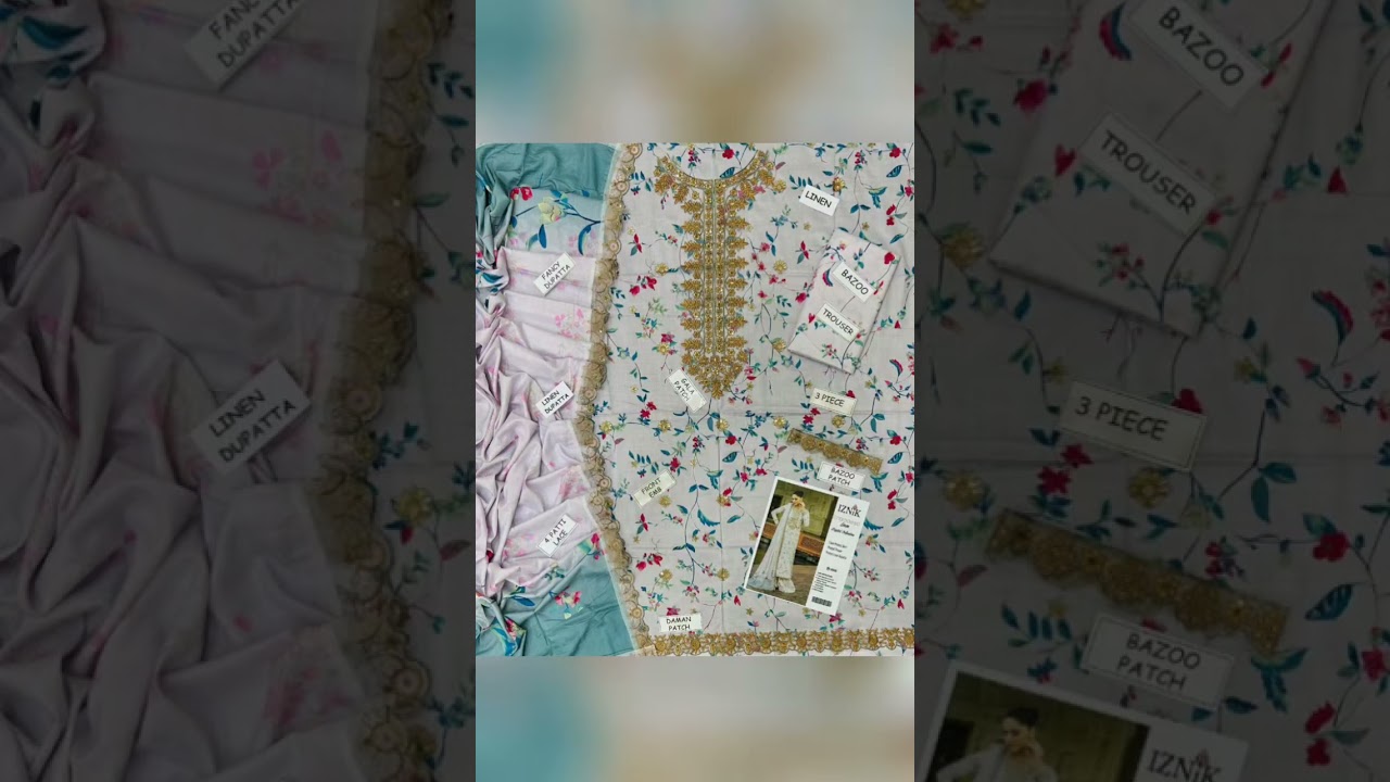 "Digital Printed Linen 3Pc Suit | Embroidered Neck, Border & Dupatta" 