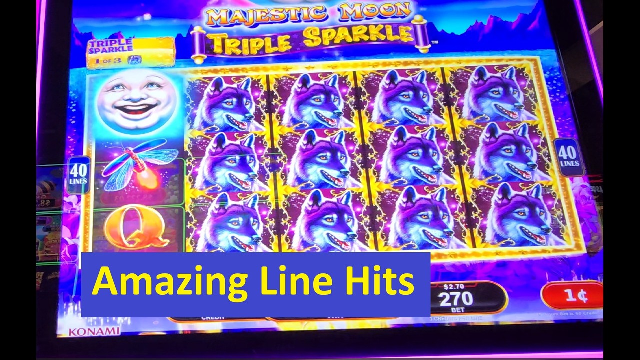 The Super Big Win on the Majestic Moon Triple Sparkle Slot! Konami Game