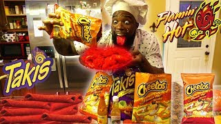 FLAMIN HOT CHEETOS & HOT TAKIS FRIED CHICKEN WINGS! COOKING DIY