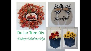 Dollar Tree Diy Fall Decor/Ribbon Wreath