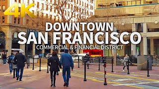 SAN FRANCISCO TRAVEL  USA, WALKING TOUR, 3 HRS.(Full Version), Downtown Commercial District, 4K UHD