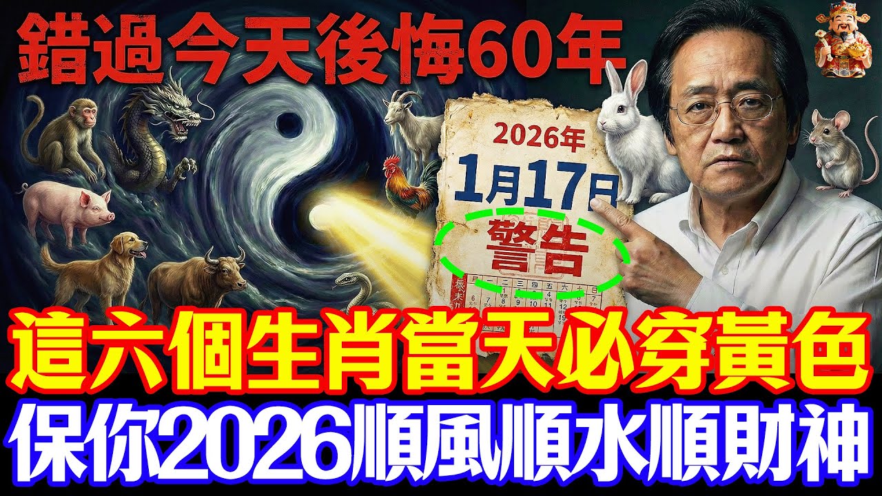 倪海廈預言警告：1月17號週末必看，6生肖穿黃色，5種人穿紅色，保你2026馬年翻天覆地！