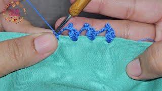 How to crochet Easy and simple dupatta lace borders/Qureshia lace tutorial/Crochet dupatta edges