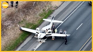 Emergency landing on PA highway caught on video