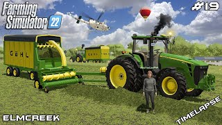 GRASS silage harvest with MrsTheCamPeR \& John Deeres | Elmcreek | Farming Simulator 22 | Episode 19