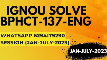 bphct-137 solved assignment 2022-23 / bphct-137solved assignment 2023 in english/ ignou bphct-137