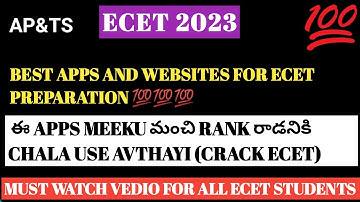 BEST APPS AND WEBSITES FOR ECET PREPARATION|APPS FOR ECET|#APPSFORECET|#BOOKSFORECET|#ECET2023