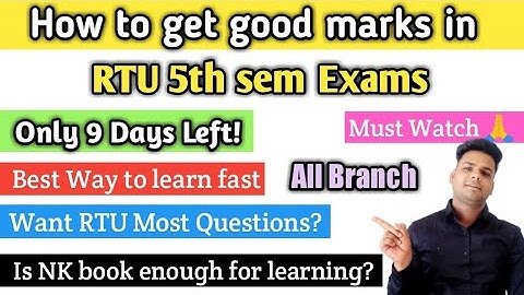 How to get good marks in RTU Exams | RTU 5th sem Exam 2022 | RTU latest Update today