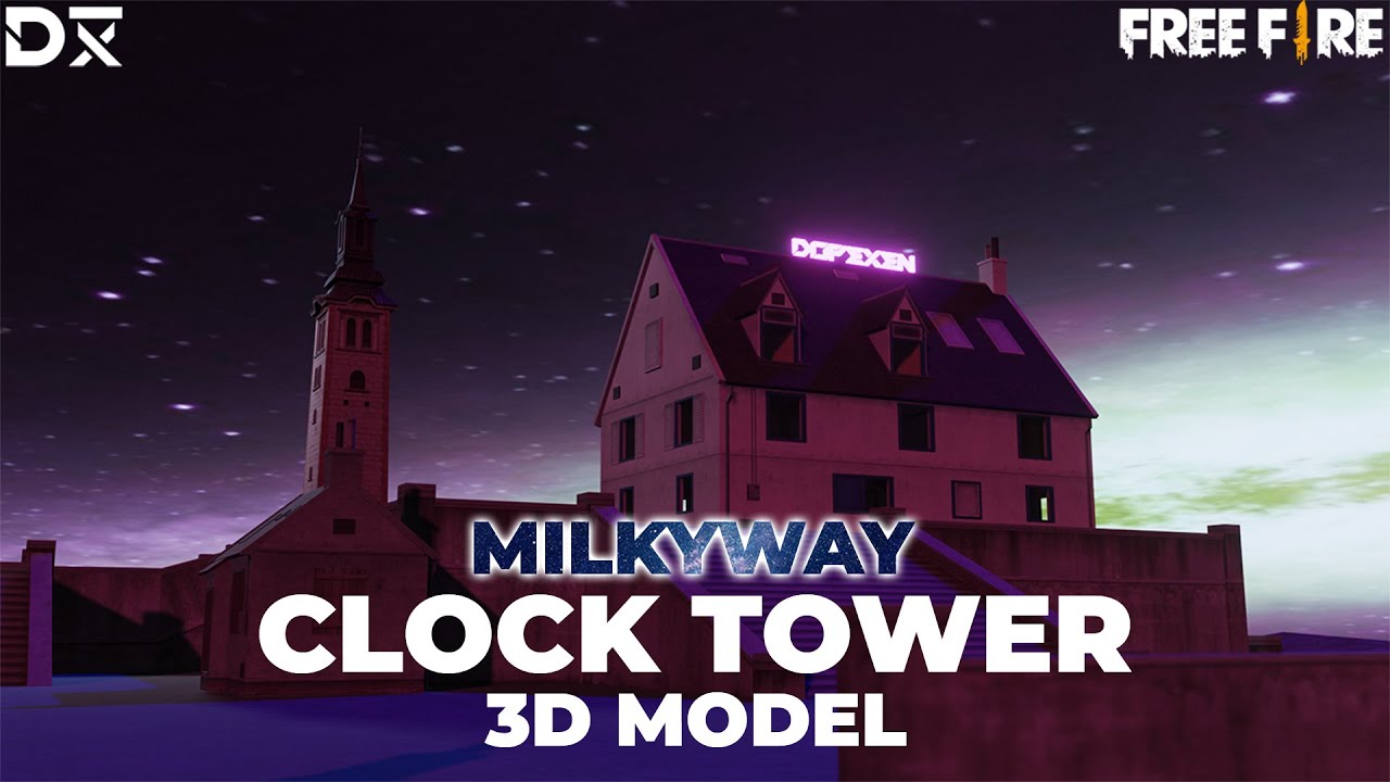 3D Model CLOCK TOWER + OBJ | Free Fire
