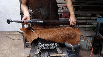 Forging a pattern welded dragon sword, part 6, making the scabbard.