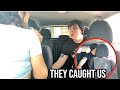 FLASHING My Boyfriend In The Car To See How He Reacts! We Got Caught!!