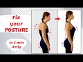 Fix your posture in 7 minutes  best daily exercises  reduce back and neck pain and grow taller