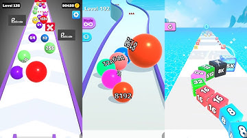 Number Ball vs Ball Run 2048 vs Jelly Tube Run 3 in one Gameplay Run & Merge