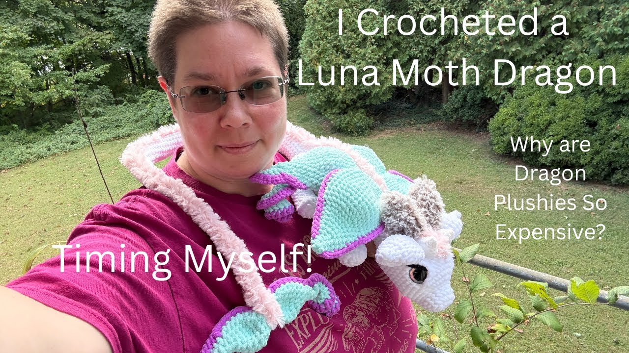 I Crocheted Luna the Moth Dragon - Behind the scenes small business cozy crochet and chat video